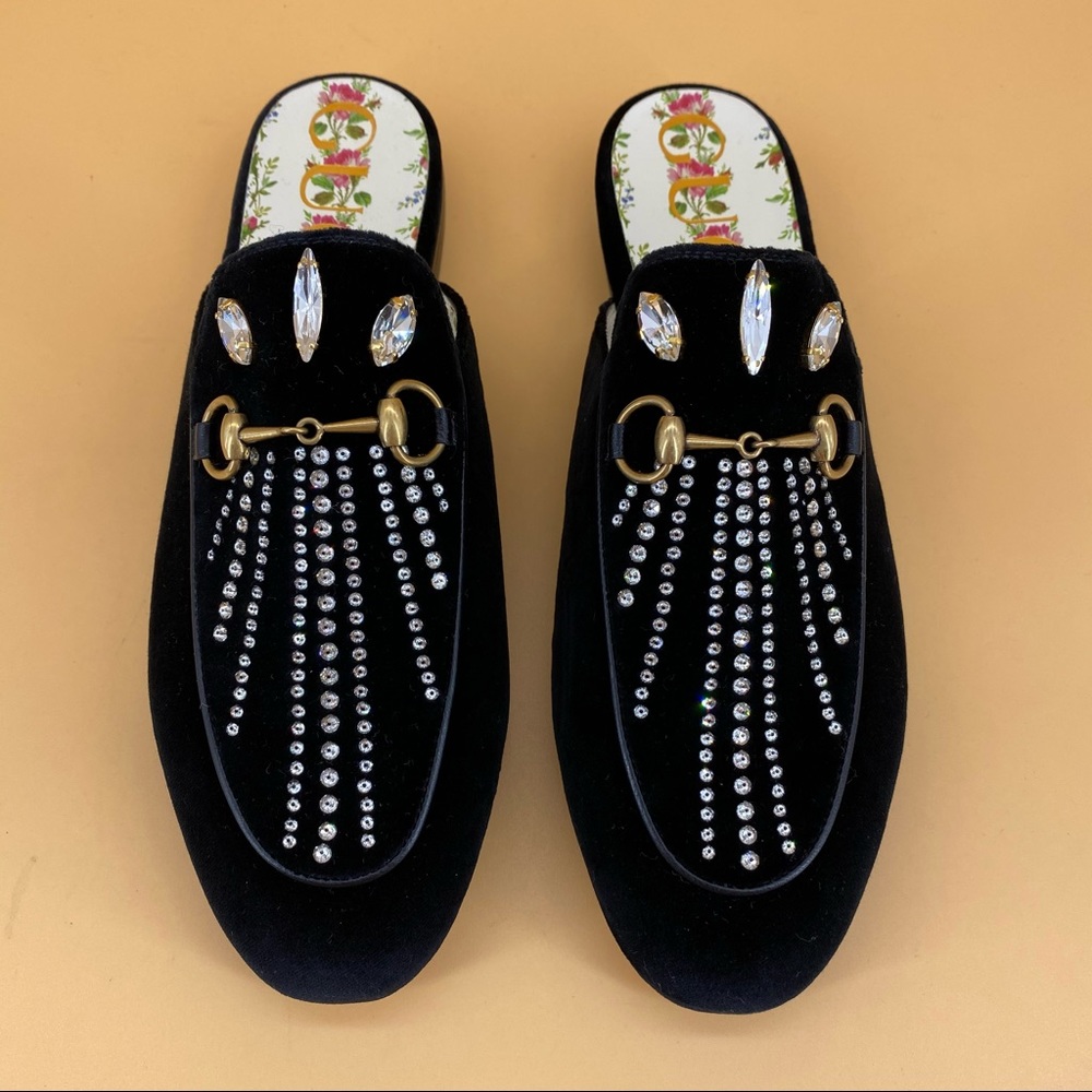 ✈️sold✈️Brand new GUCCI  velvet crystal loafer - Picture 3 of 12